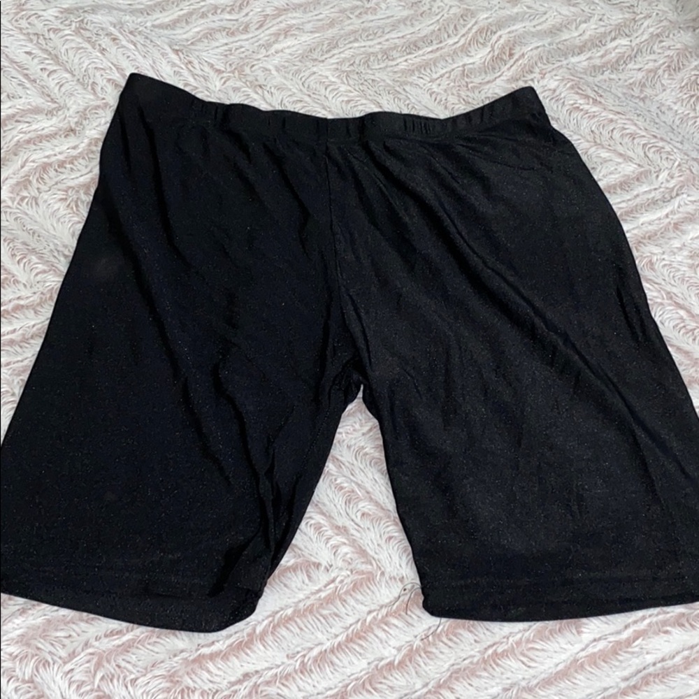 Black spandex biker shorts
